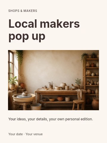 Local makers pop up poster template