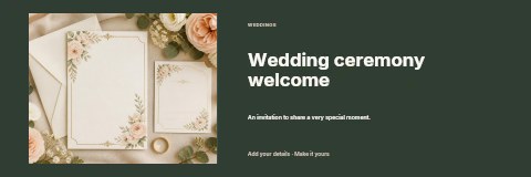 Wedding ceremony welcome banner template