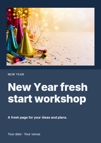 New Year fresh start workshop flyer template