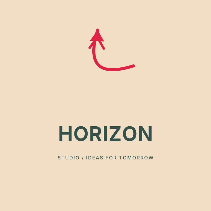 North-west arc arrow · double head in Horizon studio · Illustrated logo