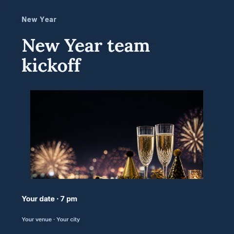 New Year team kickoff social media post template