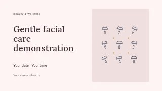 Beauty facial roller · Scattered Pattern in Gentle facial care demonstration youtube thumbnail · Horizontal photo dialogue