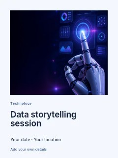 Data storytelling session poster template · Gallery editorial