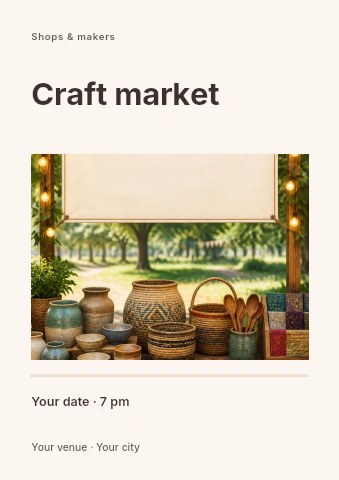 Craft market flyer template
