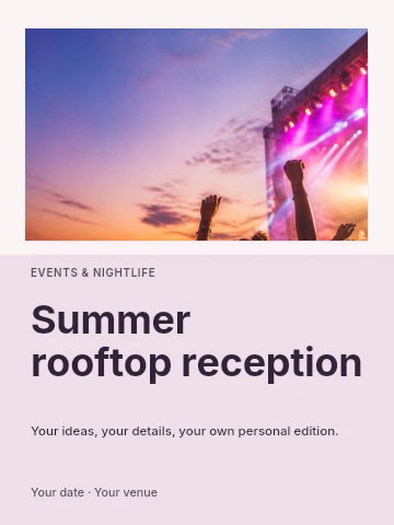 Summer rooftop reception invitation template