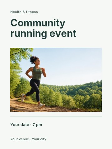 Community running event poster template