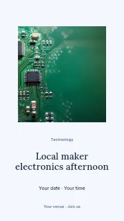 Local maker electronics afternoon instagram story template · Picture window