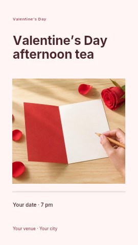 Valentine’s Day afternoon tea instagram story template