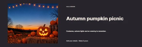 Autumn pumpkin picnic banner template