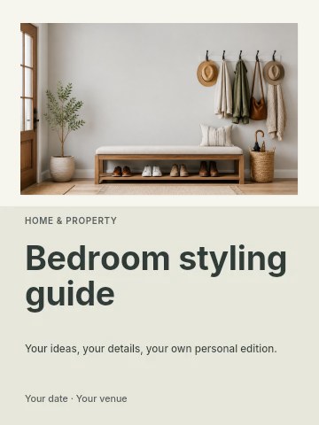 Bedroom styling guide poster template