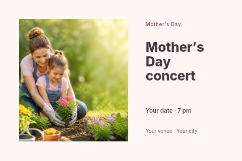 Mother’s Day concert postcard template