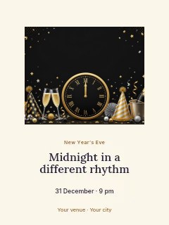 New Year’s Eve jazz photo layout poster template · Picture window