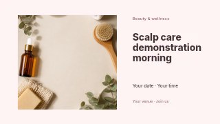 Scalp care demonstration morning youtube thumbnail template · Horizontal photo dialogue