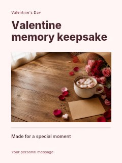 Valentine memory keepsake greeting card template · Title & photograph