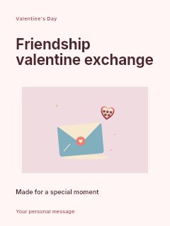 Love letter and heart shaped chocolates in Friendship Valentine exchange · Modern programme