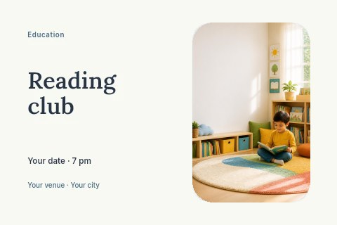 Reading club postcard template