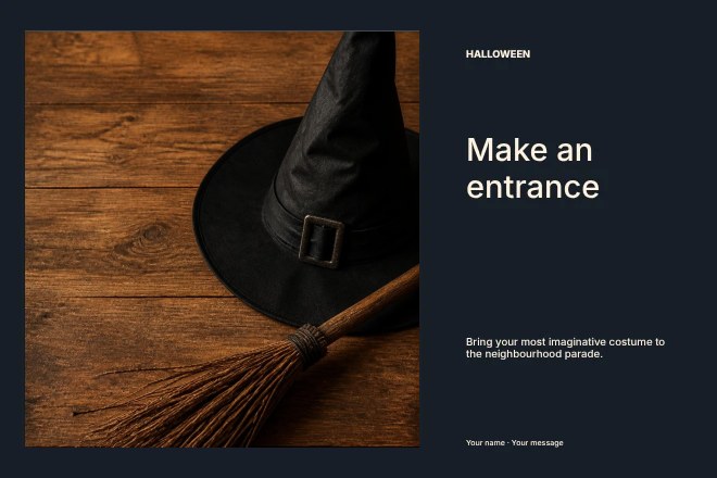 Costume parade photo layout postcard template