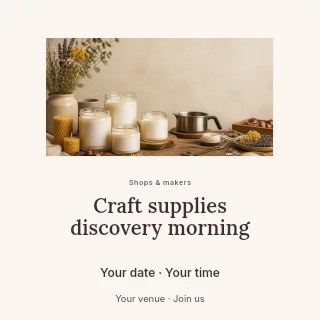 Craft supplies discovery morning social media post template · Picture window