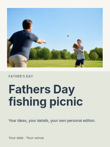 Fathers Day fishing picnic poster template