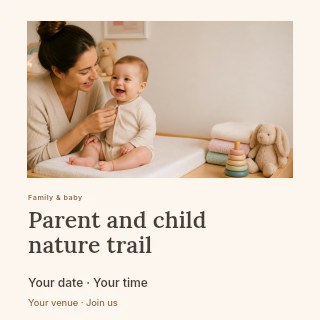 Parent and child nature trail social media post template · Gallery editorial