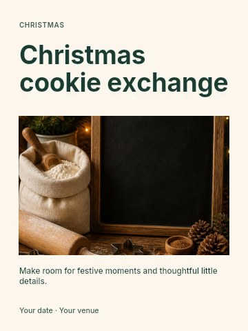 Christmas cookie exchange poster template