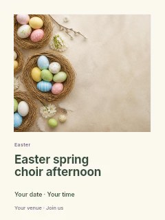 Easter spring choir afternoon poster template · Gallery editorial
