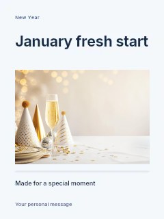 January fresh start greeting card template · Title & photograph