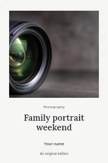 Family portrait weekend book cover template · Quiet photo gallery