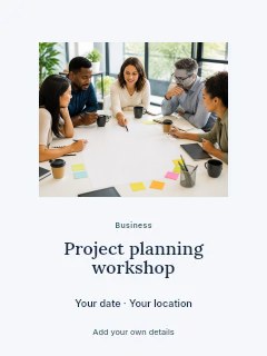 Project planning workshop greeting card template · Picture window