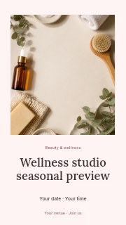 Wellness studio seasonal preview instagram story template · Quiet photo gallery