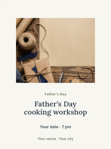 Father’s Day cooking workshop poster template