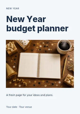 New Year budget planner flyer template