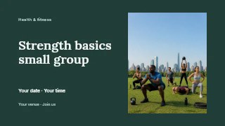 Strength basics small group youtube thumbnail template · Horizontal photo dialogue