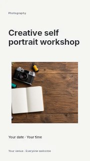 Creative self portrait workshop instagram story template · Modern programme