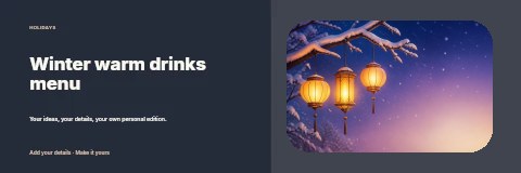 Winter warm drinks menu banner template