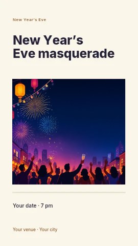 New Year’s Eve masquerade instagram story template