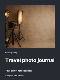 Travel photo journal invitation template · Gallery editorial