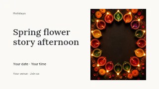 Spring flower story afternoon youtube thumbnail template · Horizontal photo dialogue