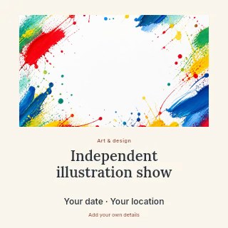 Independent illustration show · Quiet photo gallery