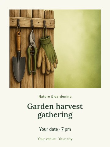 Garden harvest gathering invitation template
