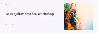 Bass guitar rhythm workshop banner template · Horizontal photo dialogue