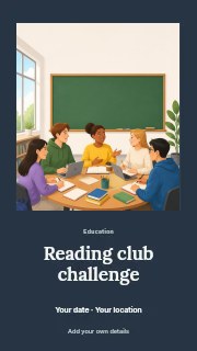 Reading club challenge instagram story template · Quiet photo gallery