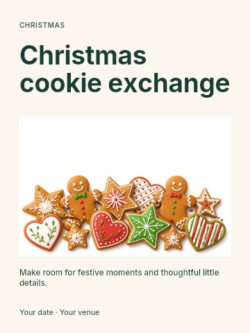 Christmas cookie exchange poster template