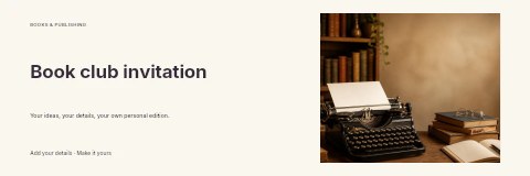 Book club invitation banner template
