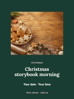 Christmas storybook morning poster template · Picture window
