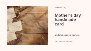 Mother’s Day handmade card presentation cover template · Horizontal photo dialogue