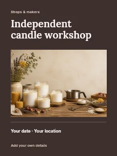 Independent candle workshop poster template · Title & photograph