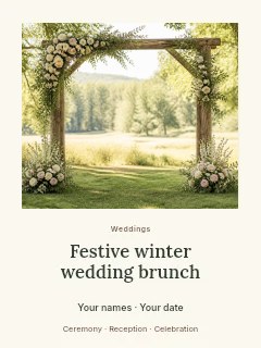 Festive winter wedding brunch poster template · Quiet photo gallery