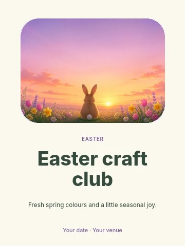 Easter craft club poster template
