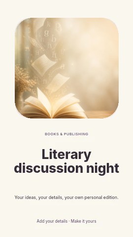 Literary discussion night instagram story template